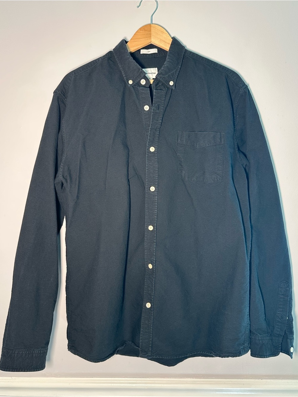 Frank & Oak Men's 100% Cotton Black Button-Down Shirt Size XL